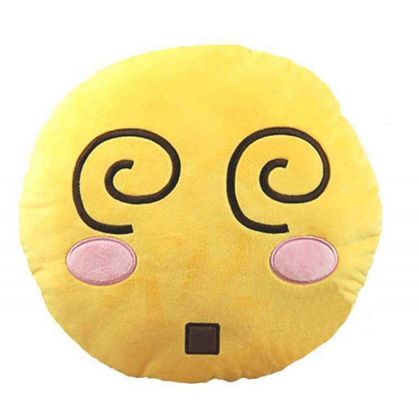 Soft Smiley Emoticon Yellow Round Cushion Pillow Stuffed Plush Toy Doll (Wriggle)